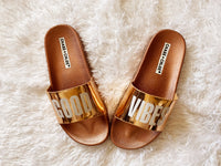 Good Vibes - Rose Gold Slides